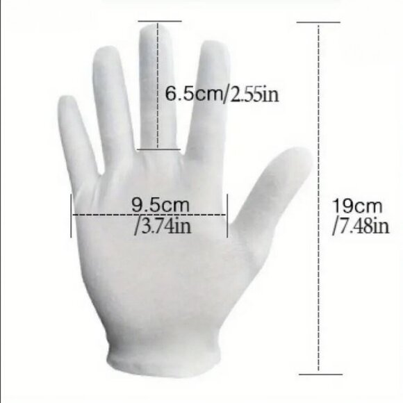 NWT Lot 6 White 100% Cotton Gloves for Eczema Relief Dry Hands Moisturizing, ... - Picture 6 of 13